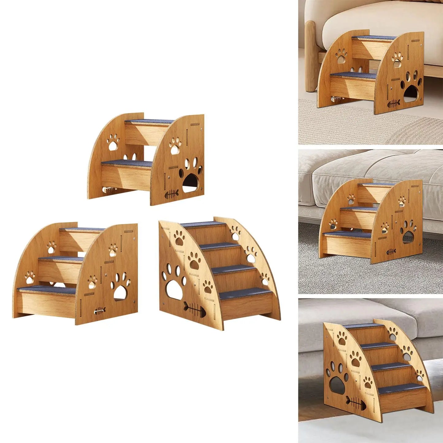 Wooden Portable Pet Stairs