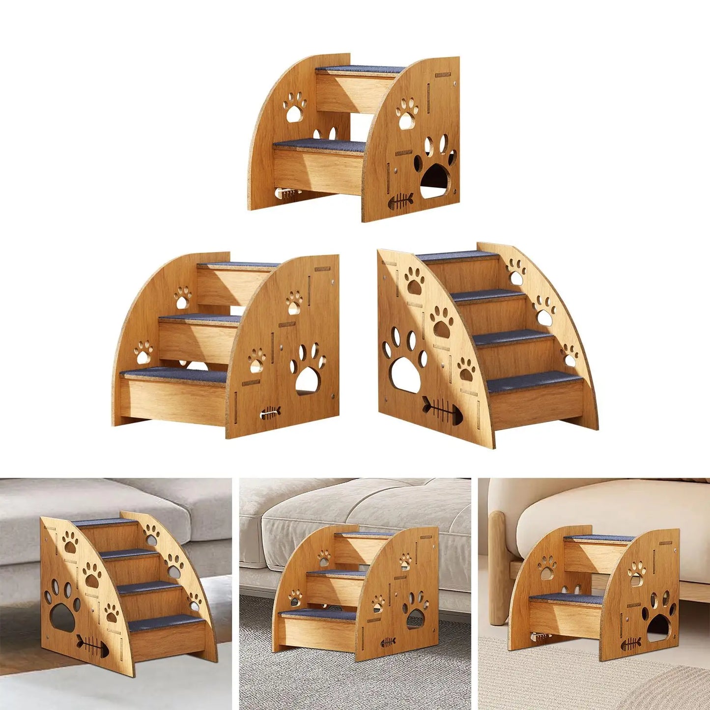 Wooden Portable Pet Stairs